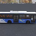 Blue And White Pure Electric Bus By Keyue For Urban Public Transport