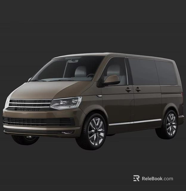 Brown Volkswagen Van With Modern Exterior Design And Alloy Wheels 3d model 