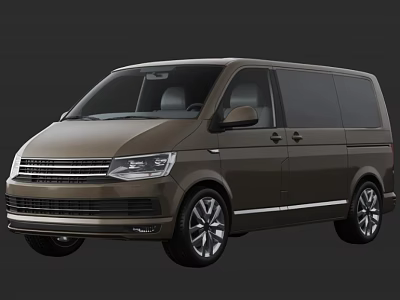 Brown Volkswagen Van With Modern Exterior Design And Alloy Wheels 3d model