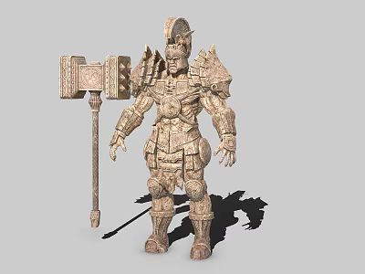 Stone Man Warrior Ruins Puppet 3d model