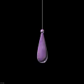Three Purple Teardrop Shaped Pendants Hanging With Long Thin Threads For Decorative Ornament Use