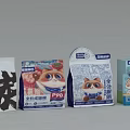 Assorted Pet Food Packages With Complete Nutrition Formulas And Cartoon Cat Dog