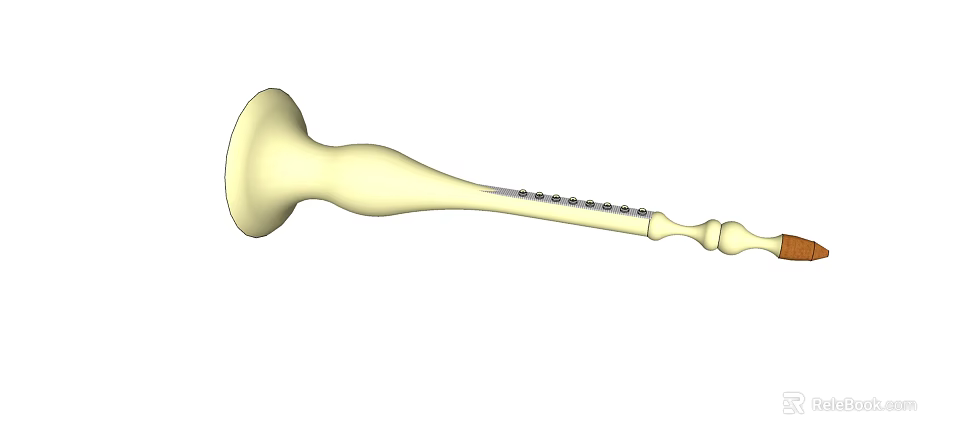 Instrument Art Supplies Light Yellow Horn Shaped With Keys And Smooth Design 3d model 
