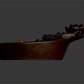 Decorative Sculpture With Brown Bowl Base Lotus Leaf And Red Fish Design