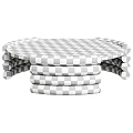 Elegant Natural Round Wooden Coffee Table With Stacked Cylindrical Legs Design
