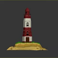 Lighthouse Themed Decorative Furniture With Wooden Dock And Sandy Base
