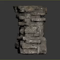 Stacked Natural Stone Pedestal With Rustic Layered Textured Rough Surface Design