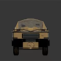Military Vehicle Amphibious Sand Colored Design Open Cargo Area With Antenna And Storage Compartments