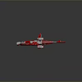 Red And Silver Toy Spaceship Model With Detailed Design And Futuristic Features