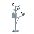 Environmental Monitoring Equipment With Metal Stand Square Enclosure Sensors Cameras And Antennas