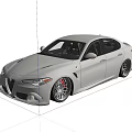 White Sporty Sedan Parked In Indoor Space With Reflective Floor Gray Walls And Grid Ceiling