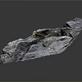 Natural Rock Formation With Detailed Surface Texture And Yellow Stains