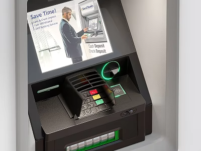 ATM Machine With Interactive Screen And Interface 3d model