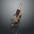 Vintage Brass Desktop Microscope with Classic Design Adjustable Knobs for Home Study Decor