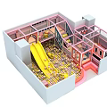 Indoor Children's Playground with Yellow Slide Ball Pit Pink Design Climbing Frames Safety Fences
