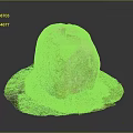 Natural Stone Decorative Object With Mossy Surface And Green Grass Base