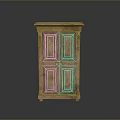 Traditional Solid Wood Cabinet With Two Doors And Panel Design For Home Storage