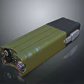 Vintage Green And Black Battery With Metal Connectors And Textured Surface