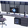 Modern Home Decoration E-sports Table and Chair Computer Table and Chair 3d model