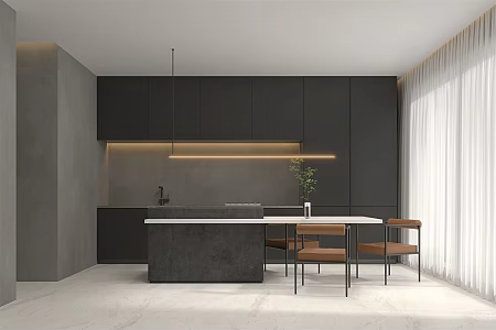 Open kitchen Modern kitchen 3d model