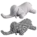 Gray Elephant Plush Toys Soft Stuffed Animals In Lying Position For Kids