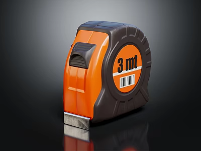 Orange And Black 3M Measuring Tape For Hardware Tools And Projects 3d model