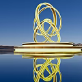 Modern Urban Sculpture Rotating Spiral Ring Luminous Abstract Sculpture 3d model