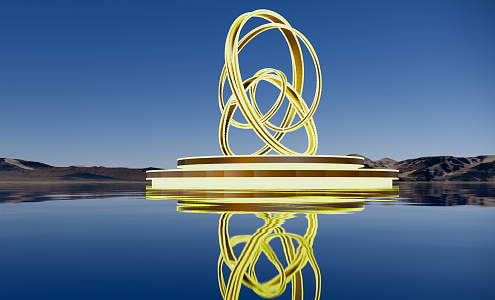 Modern Urban Sculpture Rotating Spiral Ring Luminous Abstract Sculpture 3d model