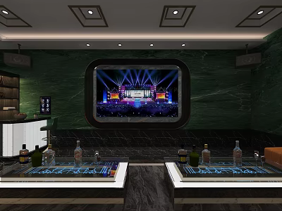 Modern Luxury KTV Interior With LED Screen Colorful Lighting And Sound System 3d model