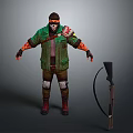 Ranger Ronin Swordsman Martial Arts Hunter Ancient Hunter Hero Assassin Killer Tramp 3d model