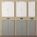 Public Facilities White And Gray Double Doors With Silver Handles And Green Digital Status Displays