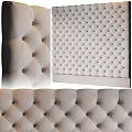 Soft bed against background wall 3d model