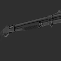 Black Tactical Shotgun 3D Model with Detailed Structure and Components 3d model