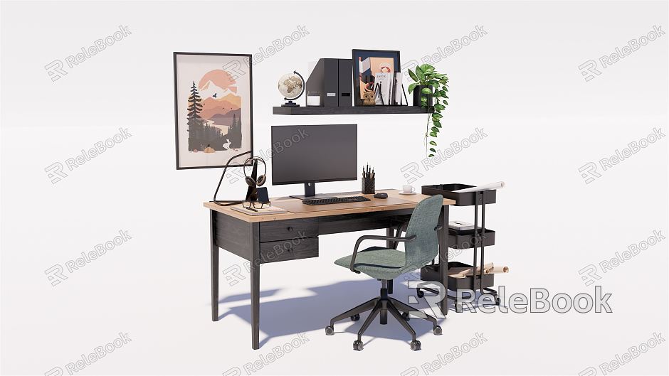 Modern desk and chair desk and chair computer combination office desk and chair combination model