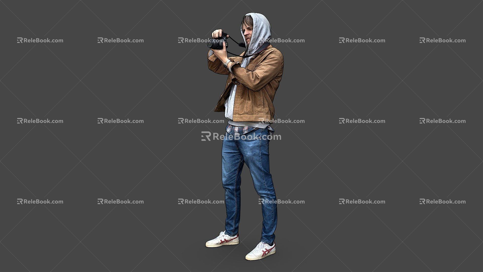 Modern man with a camera boy 3d model