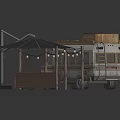 Camper Van With Wooden Roof Platform Shaded Umbrella And Outdoor Sofa Setup