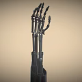 Black Robotic Mechanical Arm Model With Detailed Joints And Metal Structure