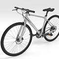 Modern Urban Commuter Bicycle With Sleek Silver Frame Black Tires And Comfortable Seat