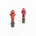 Two Red Fire Hydrants As Essential Fire Safety Equipment For Emergency Use