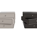 Modern Bedside Tables in Gray and Black with Drawer Storage Design
