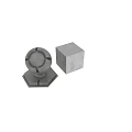Decorative Gray Concrete Spherical Components With Open Design On Hexagonal Bases 3d model