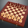 Chess Board Game Entertainment With Wooden Chessboard And Classic Chess Pieces Arrangement