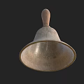 Vintage Metal Bell With Wooden Handle As Decorative Musical Instrument