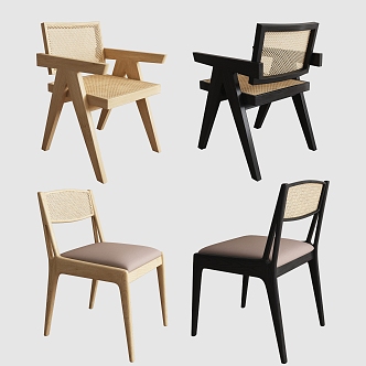 Quiet Rattan Dining Chair 3d model