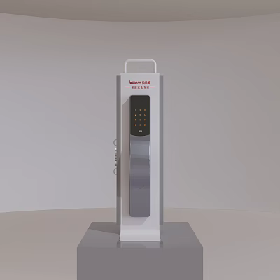 Smart Electronic Password Lock With White Body Digital Keypad And Handle 3d model