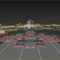 Ancient Architecture Grand Complex With Symmetric Layout Traditional Roofs And Open Plaza