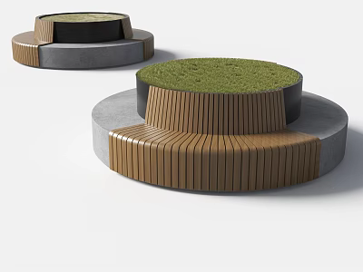 Modern Tree Pool Round Landscape Tree Pool Seat Stool Flower Pool Seat Landscape Tree Pool Concrete Tree Pool 3d model