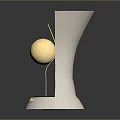 Shiny Silver Trophy Design With Golden Sphere Green Ring And Base