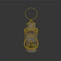 Decorative Vintage Lantern With Circular Handle Ornate Metal Frame And Glass Body