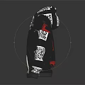 Hooded Sweatshirt with All You Need Is Law Text and Graphic Prints in Black White